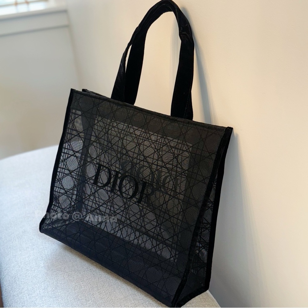 Dior Black Mesh Tote Bag